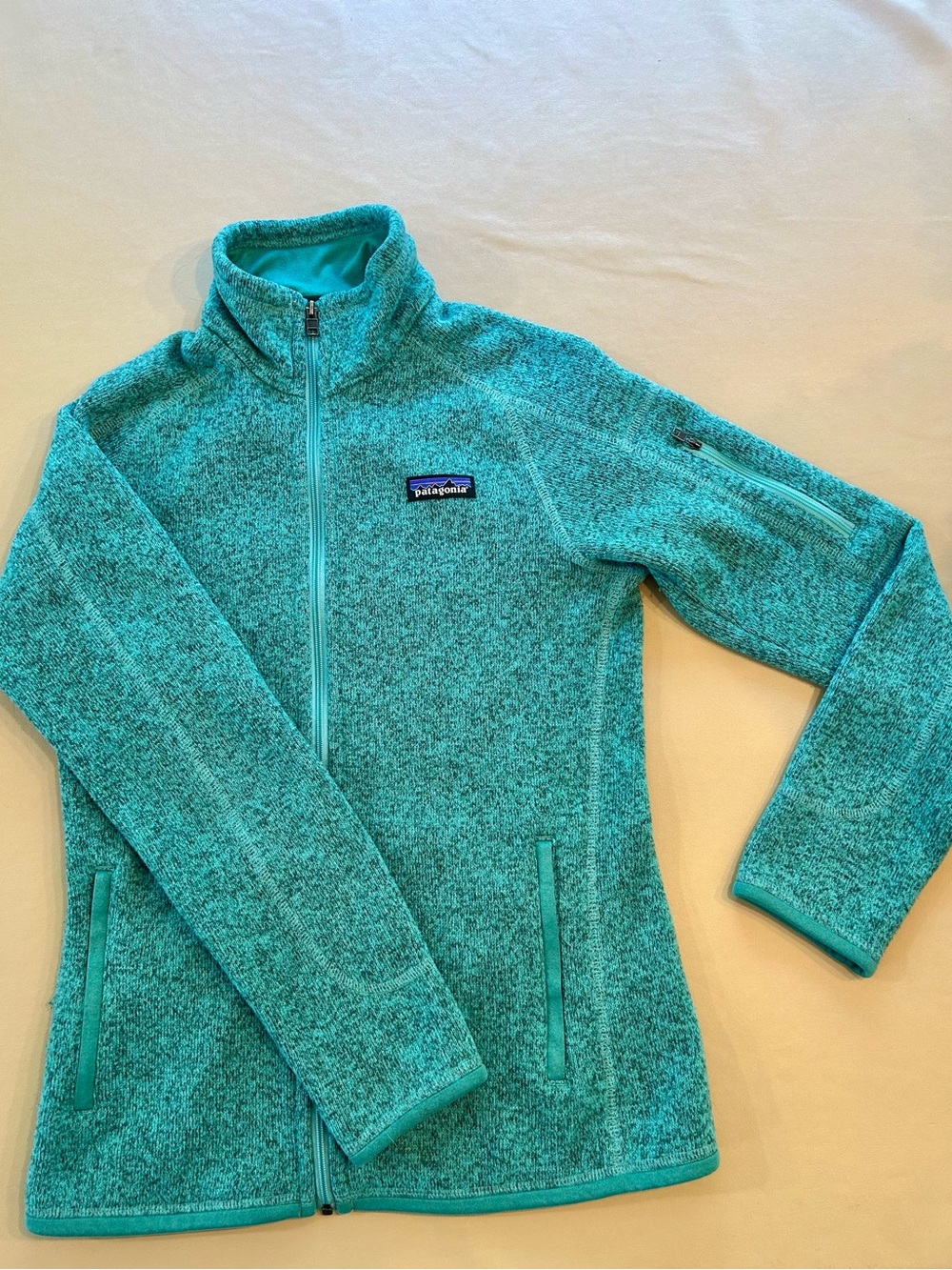 Patagonia Women’s Teal Full-Zip Cowl Neck Sweater Fleece